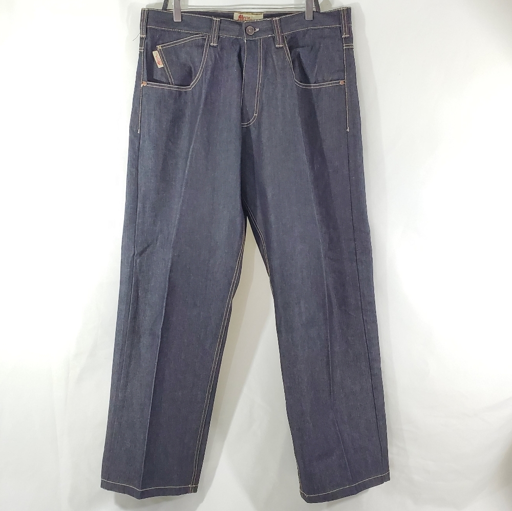 Mecca Jeans Rasta Hiphop Mens 38x32 Blue Denim